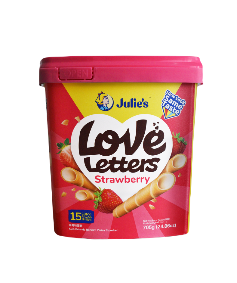 Bánh quế Julie's Love Letters nhân kem dâu 705g